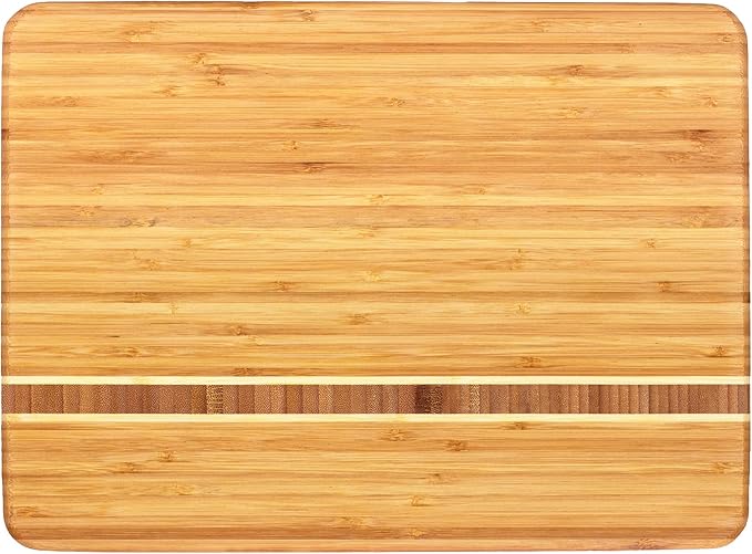 Totally Bamboo Martinique Bamboo Serving and Cutting Board, 15" x 11"