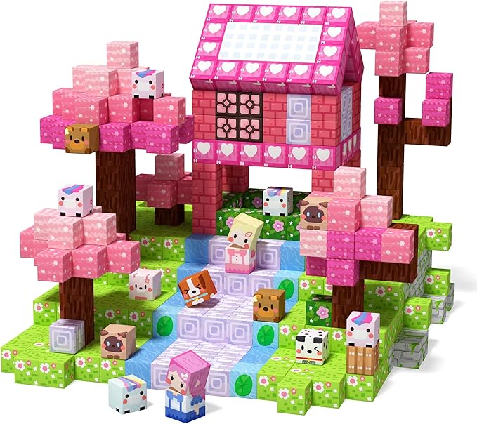 GobiDex 200PCS Magnetic Blocks Kid Building Toys for 3+ Years Old Girls, Upgraded STEM Sensory Gifts for Princess, Kids Magnets Game for Toddler