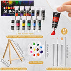 Cholemy 36 Pcs Paint and Sip Kit for Adults 8''x10'' Pre Drawn Canvas for Painting DIY Afro Acrylic Painting Kit Wood Easel Brushes Date Night Bulk for Christmas Party Gifts(Fashion Women)