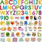 Felt Learning Letters and Numbers - 75 Felt Board Pieces for Flannel Board, Alphabet ABC for Toddlers, Kindergarten, Preschool