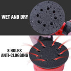 100 Pcs 5 inch Wet Dry Sanding Discs Grit 600 Hook and Loop 8 Hole Silicon Carbide Orbital Sander Sandpaper