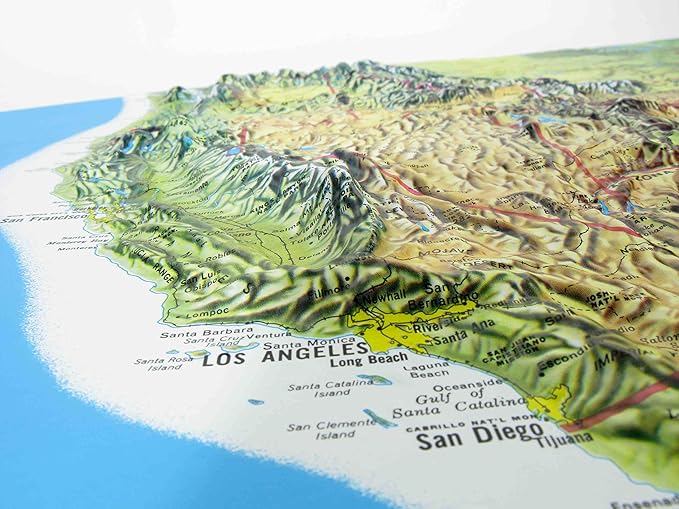 Hubbard Scientific 3D United States Map | A True Raised Relief Map - You Can Feel the Terrain | Vacuum-formed Molded | 34.5″ x 22″ | Detailed Topography
