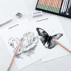 KALOUR 28 Pro Sketching Drawing Pencils Set – 14 Graphite Pencils (14B–5H), Charcoal Pencils, Erasers, Sharpener & Stumps – Complete Art Kit for Artists & Beginner