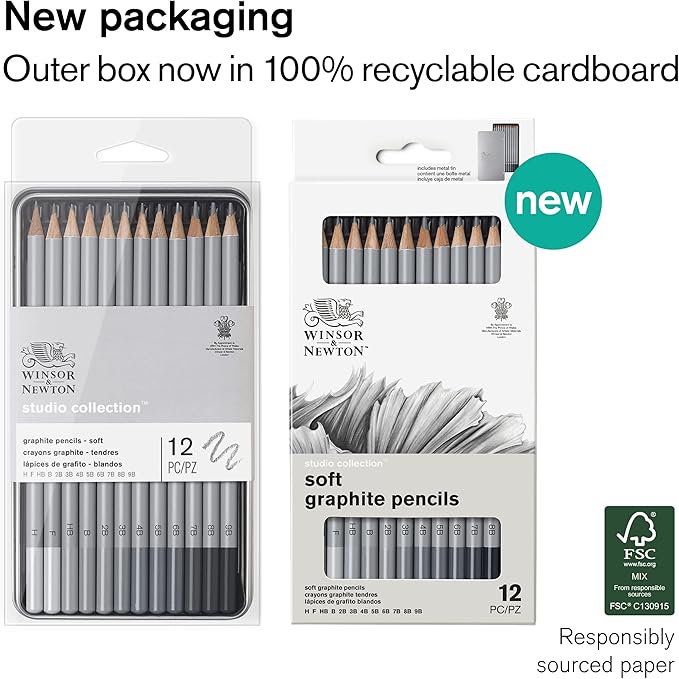 Winsor & Newton Studio Collection Artist Pencils, Graphite Pencils, Set of 12