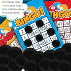 Coopay 1000 Pieces Plastic Poker Chips, Bingo Chips Bulk Learning Counters Disks Poker Card Game, Counting Markers for Math Practice, Game Tokens and Teaching Rewards, 25 mm/ 1 Inch (Black)