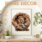 KAAYEE Wooden Puzzles for Adults, 3D Vision Effect Lion King Wooden Jigsaw Puzzles Flat 100 PCS Unique Shape Advanced Wood Puzzle Adult, Birthday Fathers Family Game (S-8.5 * 8.5 in)