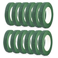 BOMEI PACK Dark Green Floral Tape 12 Rolls 1/2 inch x 30yds for Fixing, Decorating Flower Bouquets, and Bouquet Wrapping.