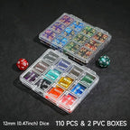 110PCS MTG Tokens & 12mm Life Counter Dice Set for Magic The Gathering with Box, Bulk Ability MTG Tokens D20 Loyalty 6 Sided Dice, Compatible with TCG CCG Magic Card Gaming Accessories