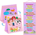 Foldable Felt Board - Double-Sided Flannel Story Board for Preschool Learning, Interactive Storytelling & Play | 33" x 12" Portable Felt Play Board for Home & Classroom Use (Pink)