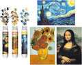 150 Puzzles Mini Jigsaw for Adults & Kids, 6 x 4 Small Capsule Tube Sets - Starry Night Mona Lisa Sunflower Pack