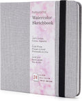 tumuarta Square Watercolor Sketchbook, 6x6, 140 LB, 300GSM, 100% Cotton Paper, Cold Press, 24 Sheets,48 Pages, Watercolor Journal for Use As Plein Air Sketch Book and Mixed Media Pad On The Go.