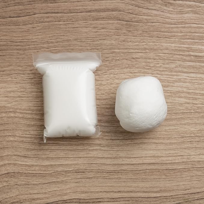 White Air Dry Foam Clay Total 8oz - Super Soft Modeling Clay for Kids Age 3-12, Ultra Light, Safe & Non-Toxic Molding Clay, Perfect for Arts & Crafts, Gift for Boys and Girls, 24-Set of 0.33oz Bags