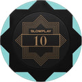 SLOWPLAY Nash Clay Poker Chips, 14 Grams Heavyweight Clay Composite, 40mm Large Chips in Bulk, Pack of 50 with Denomination of 10