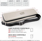 Quiver Time White Quiver Card Carrying Case - TCG Cards Deck Box Holder for Trading Cards, MTG Bag Playing Card Case (+Wrist & Shoulder Strap, Dividers, Separators, Corner Pads + 100 Apollo Sleeves)
