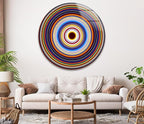 My Photostation.com 20''(50cm) Diameter Colorful Concentric Circles Round Glass Wall Art Tempered Glass Printing Wall Decor Large Wall Art Wall Hangings