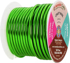 Mandala Crafts 10 Gauge Anodized Aluminum Craft Wire for Jewelry Making - 32 FT Colored Flexible Kelly Green Wire - Bendable for Bonsai Armature Crafting Sculpting