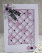 Cutting Dies Metal Stencils Scrapbooking Tools Flowers Lace Frame DIY Embossing Template for Paper Card Making Album Arts Crafts Supplies (Square Hollow background-11.1x14.3cm)