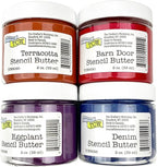 The Crafter's Workshop Stencil Butter - Jewels Acrylic Paint Set - Boutique Metallic Texture Paste for Art, Canvas, Journals, & Cards - 4 x 2oz Jars
