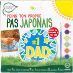 Creative Roots Paint Your Own #1 Dad Stepping Stone, Paintable Ceramic 7 in. Stone, Includes 6 Acrylic Paints & Paintbrush, Great Arts and Crafts for Kids Ages 8-12, Father's Day Gift