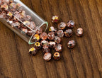 100 pcs of Faceted Fire Polished Pressed Czech Glass Beads 4mm (0.16in), Crystal Copper Capri Apollo 00030-27101 BCV