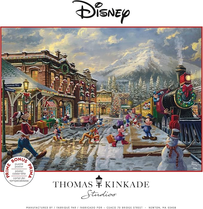 Ceaco - Thomas Kinkade - Disney - Holiday - Candy Cane Express - 1000 Piece Jigsaw Puzzle