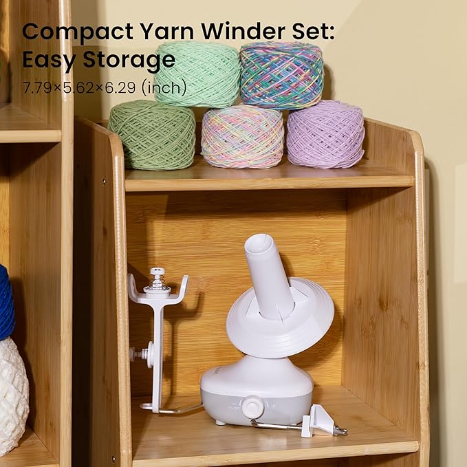 Etcokei Yarn Winder Crochet Kit, Electric Ball Winder for Knitting, Automatic Yarn Spinner Winder with Crochet Hook Set, Crochet Accessories, Ideal Helper for Knitting Lovers(White)