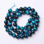 120PCS 6mm Blue Tiger Eye Gemstone Loose Beads Natural Round Loose Stone Beads for Jewelry Making DIY Bracelet Necklace Earrings 2 Strand 32"