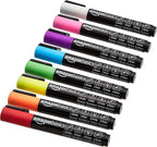 Amazon Basics Bullet/Chisel Reversible Tip Chalk Markers, Bold Point, 8-Pack, Bright Colors