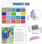 Mini Forestry Shifting Watercolor Painting Set - 40 Color Shifting Watercolor Paints, Shimmer Metallic & Glitter Watercolor Paints, Matisse & DunHuang Style