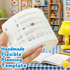 Handmade Flexible Record Template, Reusable Planner Stencils for Journaling, Calendar, Checklists, Scrapbooking & DIY Craft Supplies (B Set)