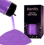 Renfio Iridescent Ultra Fine Glitter Powder Resin Supplies Glitters 1.94 Oz (55g) PET Flake Crafts Sequins 1/128" 0.008" 0.2mm Epoxy Chips Flakes for Tumblers Slime Painting Roses - Dream Purple