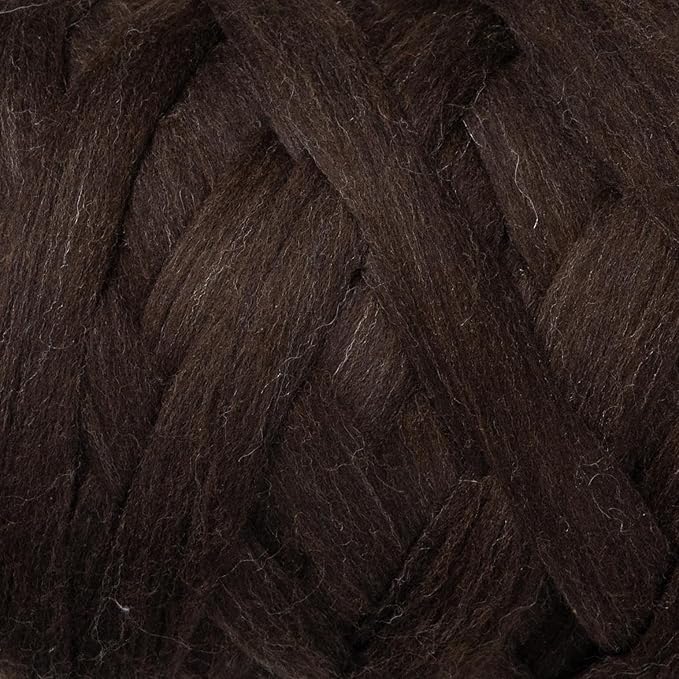 Natural Wool Bulk roving, 4 lb. Best Wool for Spinning, arm Knitting, Felting, Chunky Blankets and Tapestry. Natural Colors, un-Dyed. (Dark Chocolate, 4 lb)