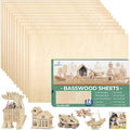 12 PCS 12x20x1/8 Inch Basswood Sheets, MAPRIAL Smooth 3mm Plywood for Laser Cutting, Unfinished Wood Board for Engraving, Wood Burning, Painting, Crafts, Ornaments, Models, Cutter, Engraver, Gifts