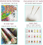 DMCVIVR Stamped Cross Stitch Kits for Adults Beginners Embroidery Kits 11CT Needlepoint Kits Cross Stitch Patterns Embroidery Patterns&Eagles Enjoy The Scenery 18x18 inch