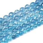 10mm 38pcs Blue Topaz Crystal Quartz Natural Stone Round Loose Beads for Jewelry Making DIY Bracelet Necklace Earrings