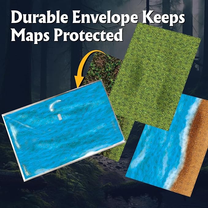 Arcknight The Wild Outdoors Roleplaying Battlemaps; 16 Modular RPG Maps in 8 Double-Sided Pages, 1" Square Grid, Modular & Versatile Design for Tabletop Gaming - for Dungeons & Dragons, Pathfinder