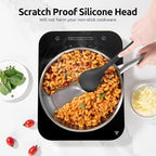Silicone Kitchen Cooking Utensil Set: U-Taste High Heat Resistant 13.6in Long Kitchen Gadgets, BPA Free Non Stick Rubber Cook Accessories For Stir Frying, Serving, Basting, Mixing (5 Pieces, Black)