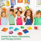 LONGKING 8-Pack Hexagon Liquid Tiles for Kids, Soft Gel Liquid Sensory Toys for Autistic Children, Sensory Mats, Sensory Toys for Toddlers 3-4