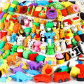 110Pcs Animal Erasers Kids Desk Pets Pencil Erasers 3D Puzzle Eraser Bulk Mini Animal Food Toys Fun Cute Eraser for Classroom Rewards, Game Prizes, Treasure Box, Easter Egg Fillers
