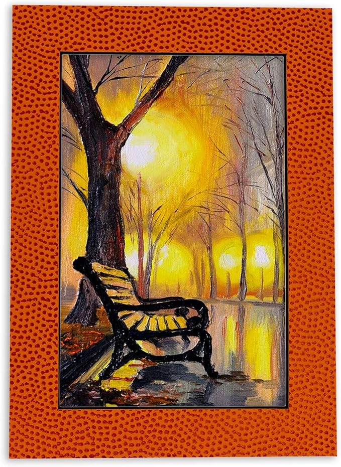 8x10 Mat Bevel Cut for 5x8 Photos - Acid Free Basketball Texture Precut Matboard - For Pictures, Photos, Framing - 4-ply Thickness