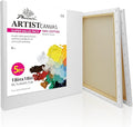 PHOENIX Large Stretched Canvas for Painting 18x18 Inch/5 Value Pack, 8 Oz Triple Primed 5/8 Inch Profile 100% Cotton White Blank Canvas, Square Framed Canvas for Oil Acrylic & Pouring Art