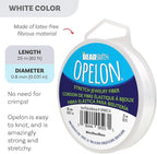 The Beadsmith Opelon Stretch Cord – Elastic Beading Fiber, White, 0.8 mm Diameter, 25 Meters (82 ft) Spool