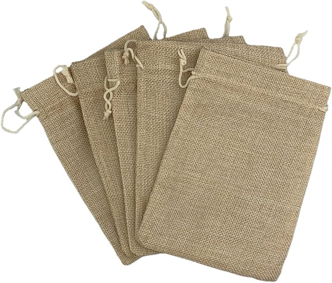 Palmhomee Pack of 25 Burlap Gift Bags with Drawstring Linen Jewelry Pouches Wedding Hessian Jute Bags for Birthday Jewelry and Treat Pouches Party Wedding Favors Gift Art and DIY Craft (6x8 Inch,