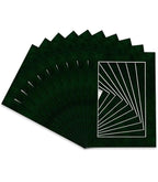 Pack of 25 Acid Free 11x14 Mats Bevel Cut for 8.5x11 Photos - Green Suede Precut Matboards For Pictures, Photos, Framing - 4-ply Thickness
