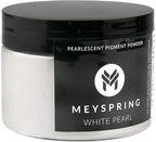 MEYSPRING White Pearl Mica Powder - 50g - White Resin Art Pigment - Mica Powder for Epoxy Resin - UV Resin Dye