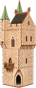 The Great Tower P- Medieval Castle - DIY Wooden Building Kit Crafts for Adults, Puzzle Wood Model Kit - Laser Cut Wooden Puzzle Architecture & Engineering Assembly Set - Hobby building kit - Realistic