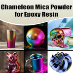 Chameleon Mica Powder, 28 Jars of Color Shift Mica Powder Set - Color Shifting Mica for Epoxy Resin, Tumbler - Chrome Pigment for Nails, Painting, Slime - Chameleon Pigment - Holographic Mica Powder