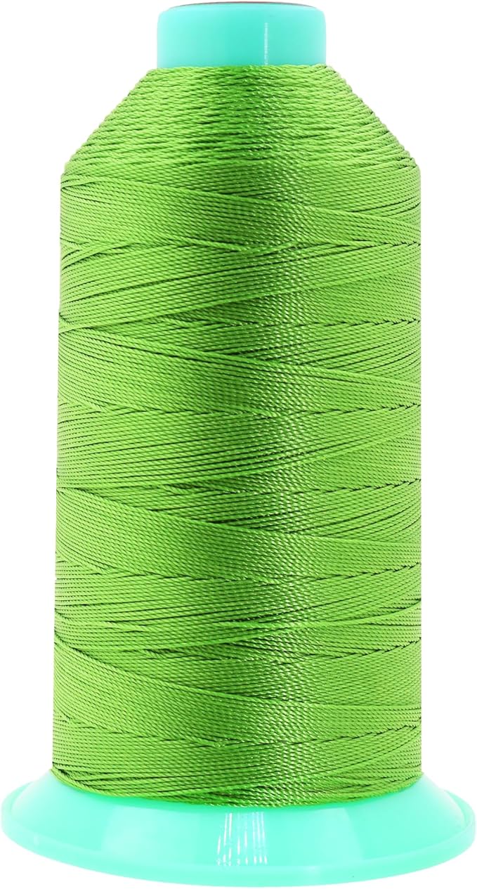 Mandala Crafts Bonded Nylon Thread Apple Green Heavy Duty Sewing Threads - 800 YDs Size 207 630D T210 Tex 210 Thread for Leather Jeans Weaving Outdoor Marine Upholstery Threads