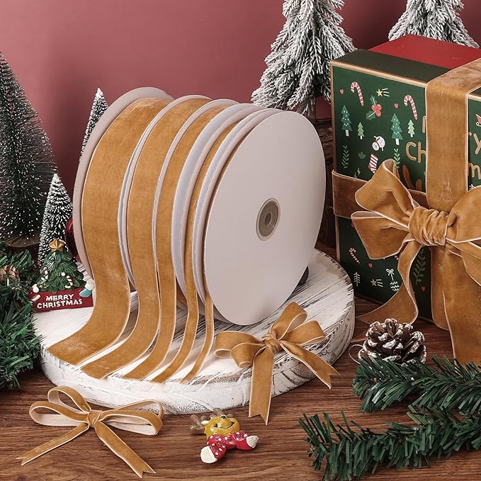 Navy Blue Velvet Ribbon,1" W x 20Yd Single Face,Great for Gift Wrapping,Hair Bows,Handmade Craft and Christmas,Wedding Decoration (1" Navy Blue)