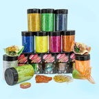 Holographic Chunky Glitter, 5.64oz/160g Extra Fine Glitter Powder Mixed Chunky Flake, Iridescent Sequins Bulk for Nail Art, Crafts Epoxy Resin, Festival Glitter for Party Decor (Dazzling Green)